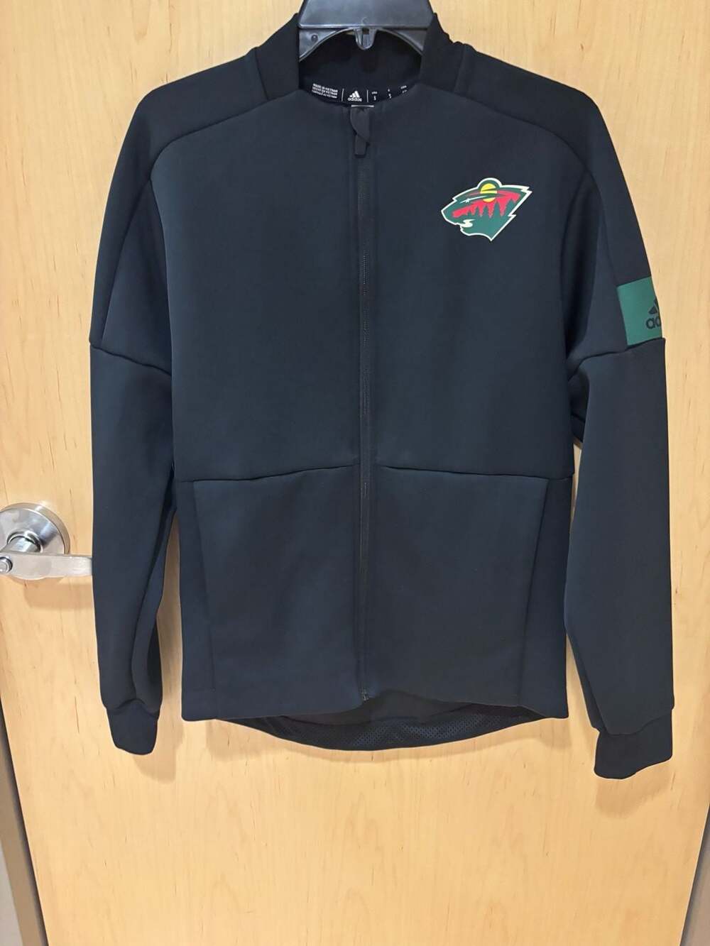 Adidas Minnesota Wild Jacket Size S Black NHL Full Zip Hockey Pro